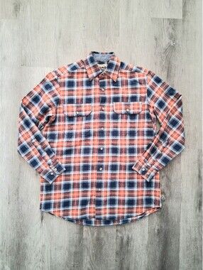 Vintage Backpacker Men's Sm Heavy Outdoor Grunge Style Long Sleeve Flannel Shirt